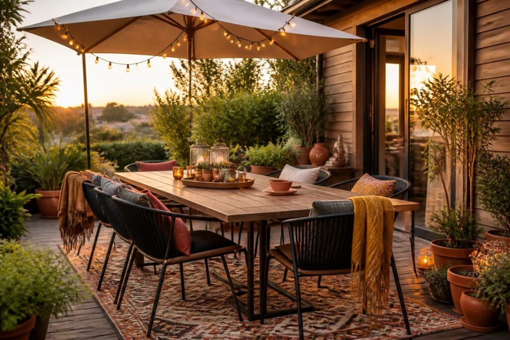 découvrez comment aménager une terrasse conviviale avec le mobilier idéal et une ambiance chaleureuse pour profiter de moments agréables en plein air.