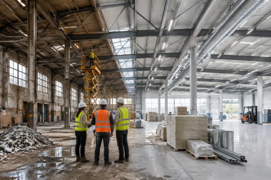 découvrez les enjeux de la rénovation d’un bâtiment industriel et les solutions adaptées pour réhabiliter vos locaux, améliorer leur performance et prolonger leur durée de vie.