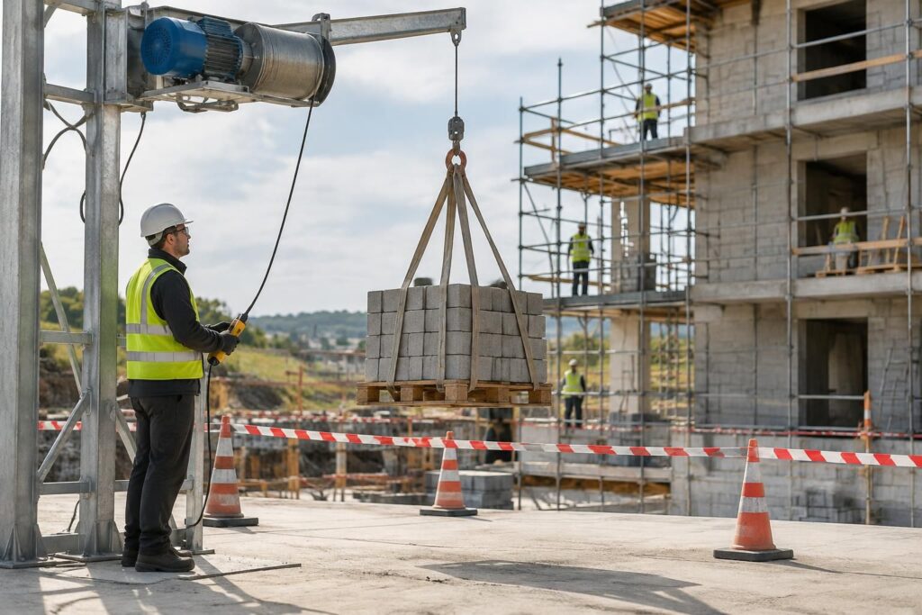 découvrez les usages du treuil de chantier, les critères de choix et les règles de sécurité pour déplacer des charges sur vos chantiers de construction.